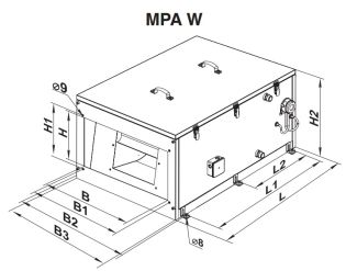 vents MPA W centrala nawiewna z nagrzewnicą elektryczną E centrala nawie wna z nagrzewnicą elektryczną