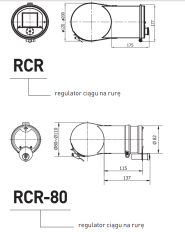 Regulatory ciągu kominowego okrągły RCR