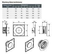 Anemostat kwadratowy ASKV nawiewno-wywiewny